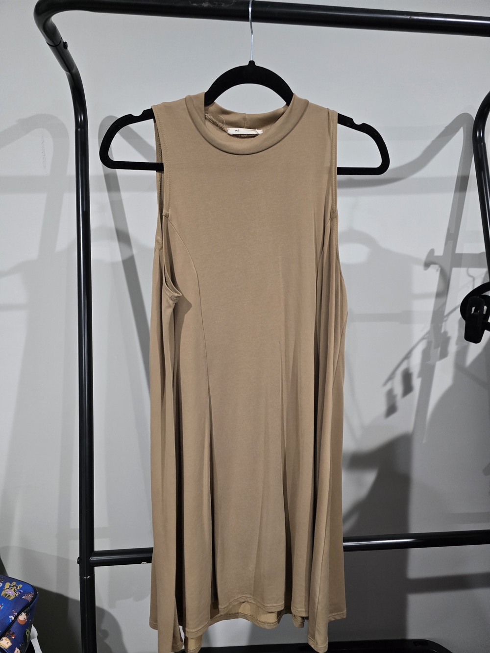 Sleeveless Camel Swing Mini Dress